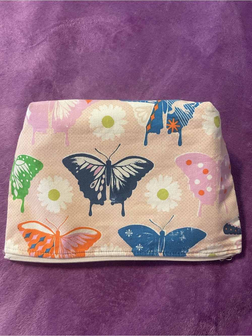 Butterfly Print Cosmetic Bag - Pink